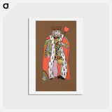 アートポストカード-King of Hearts Costume Design for Alice in Wonderland - 不思議の国のアリス Postcard.
