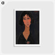 アートポストカード-Jeune femme a la rose - アメデオ モディリアーニ Postcard.