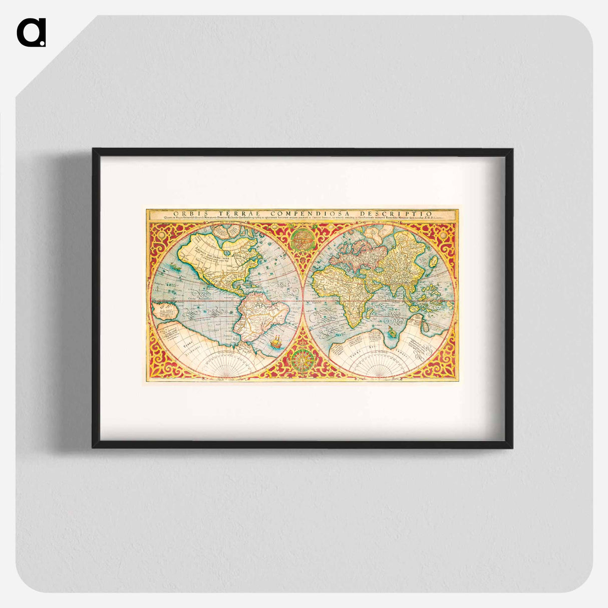 Orbis terrae compendiosa descriptio - アンティーク地図 Poster.