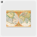アートポストカード-Orbis terrae compendiosa descriptio - アンティーク地図 Postcard.