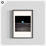 View of Earth rising over Moon's horizon - Apollo Moon Landing Poster.