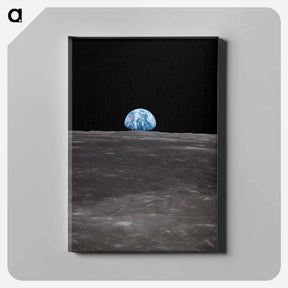 アートパネル-View of Earth rising over Moon's horizon - アポロ月面着陸 Canvas.