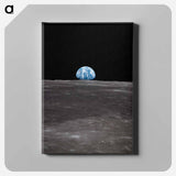 View of Earth rising over Moon's horizon - アポロ月面着陸 Canvas.