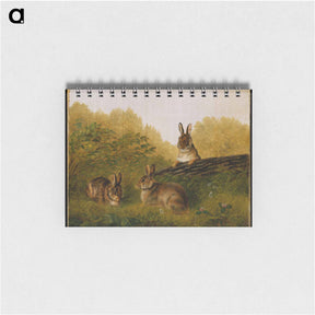 アートメモ帳-Rabbits on a Log - アーサー フィッツウィリアム テイト Memo.