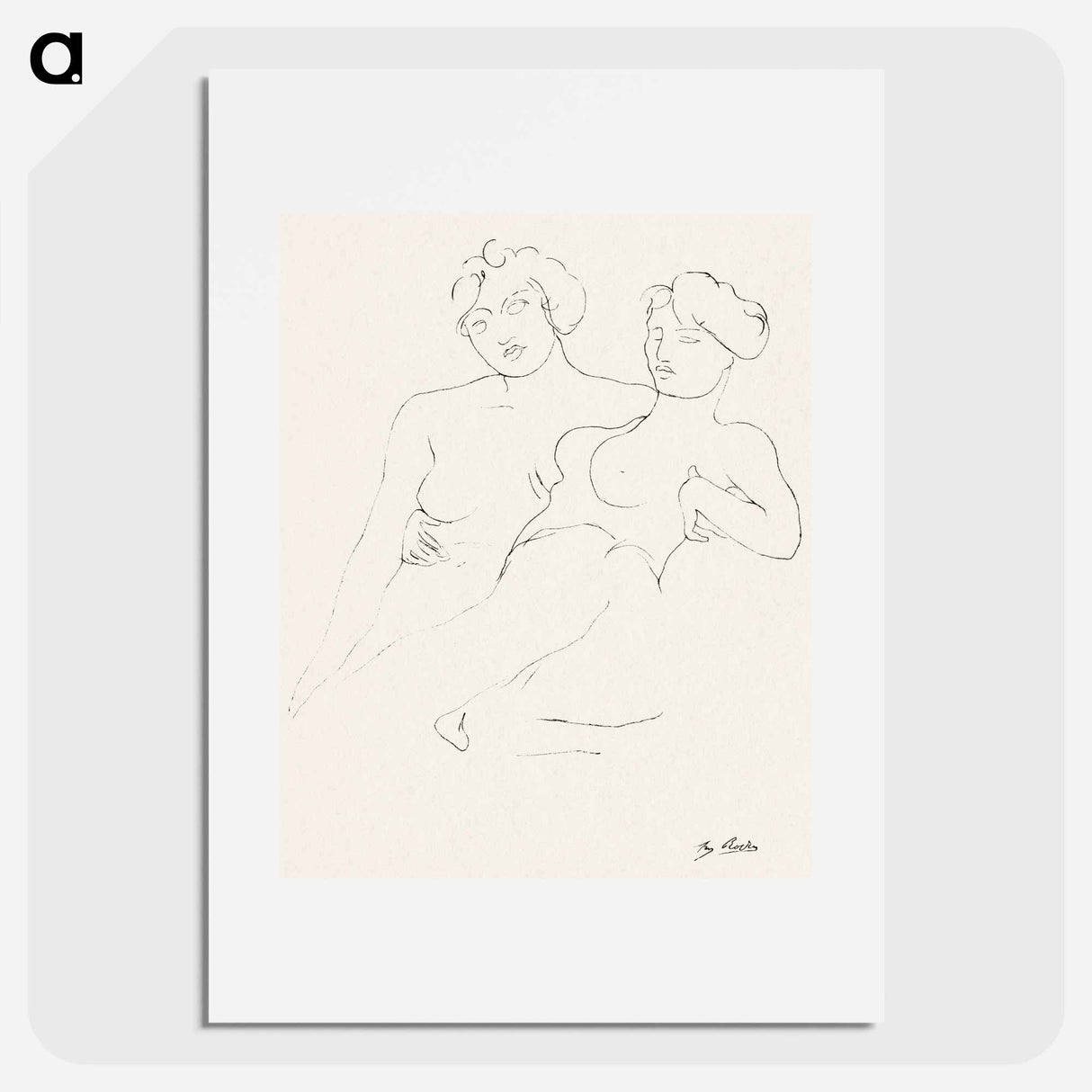 Two Figures - オーギュスト ロダン Poster.