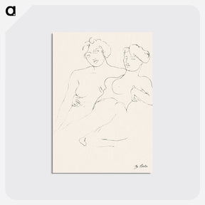 アートポストカード-Two Figures - オーギュスト ロダン Postcard.