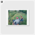 アートポストカード-Young Peasant Girls Resting in the Fields near Pontoise - カミーユ ピサロ Postcard.
