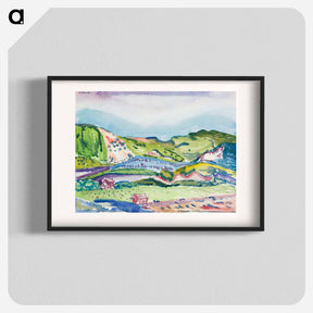 アートポスター-Mountain with Red House - チャールズ デムス Poster.