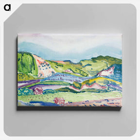 アートパネル-Mountain with Red House - チャールズ デムス Canvas.
