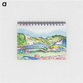 アートメモ帳-Mountain with Red House - チャールズ デムス Memo.