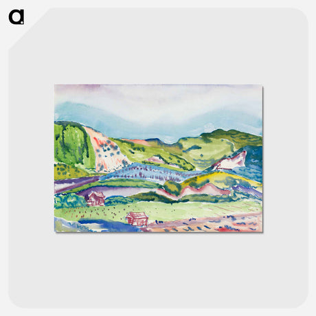 アートポストカード-Mountain with Red House - チャールズ デムス Postcard.