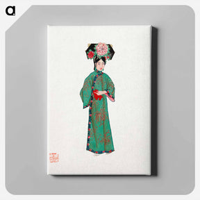 アートパネル-Lady in Modern Manchu Costume Illustration
 - 中国の衣装 Canvas.