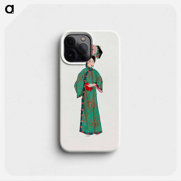Lady in Modern Manchu Costume Illustration
 - 中国の衣装 Phone Case.