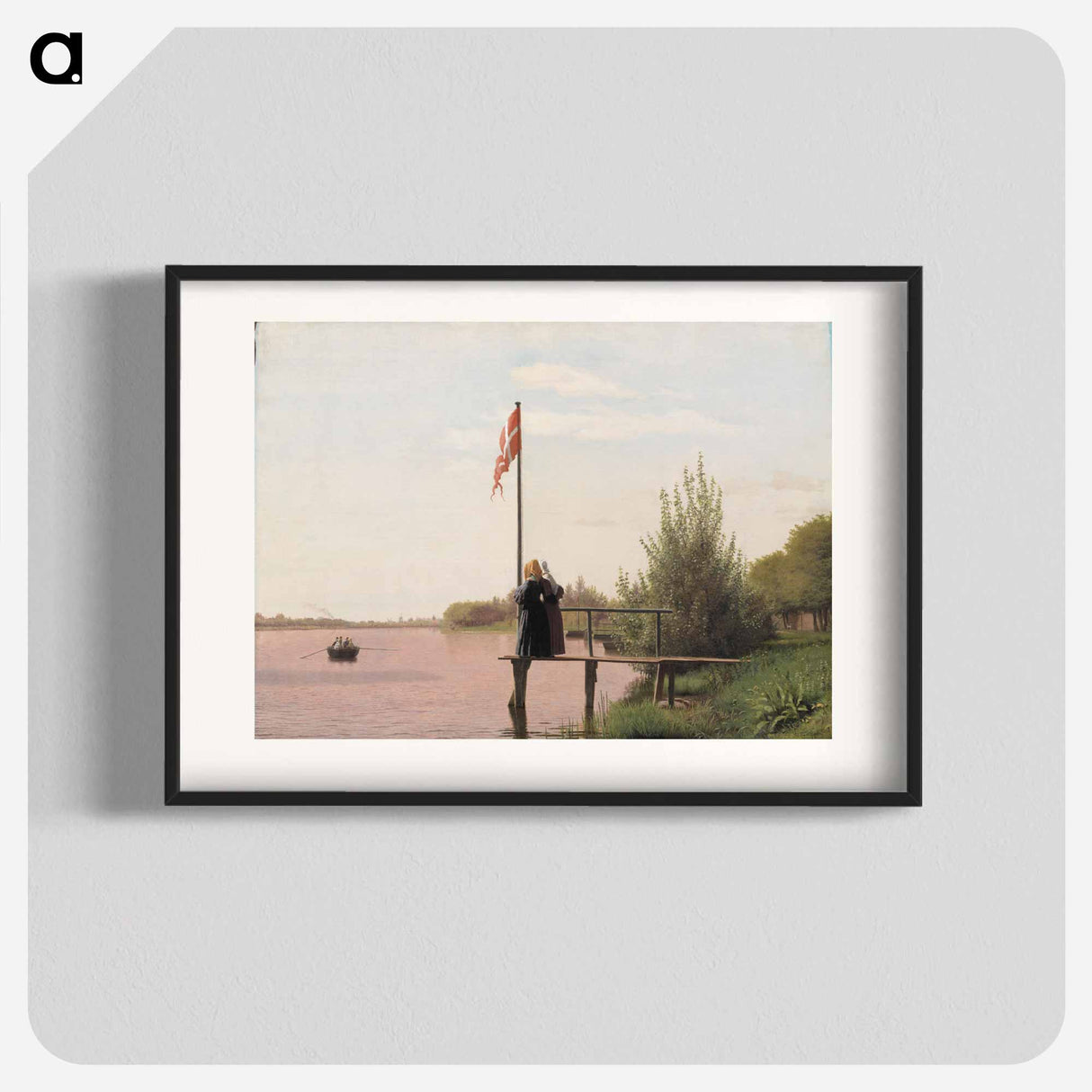 A View of Lake Sortedam from Dosseringen Looking towards the Suburb Nørrebro outside Copenhagen - クリステン ケプケ Poster.