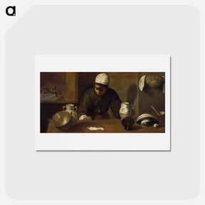 アートポストカード-Kitchen Scene with the Supper in Emmaus - ディエゴ ベラスケス Postcard.
