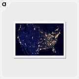アートポストカード-The United States at Night
 - 上空からの地球 Postcard.