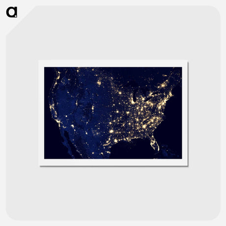 アートポストカード-The United States at Night
 - 上空からの地球 Postcard.