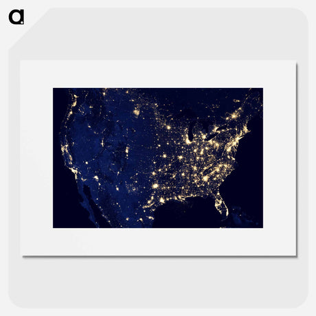 アートポスター-The United States at Night
 - 上空からの地球 Poster.