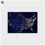 アートポストカード-The United States at Night
 - 上空からの地球 Postcard.