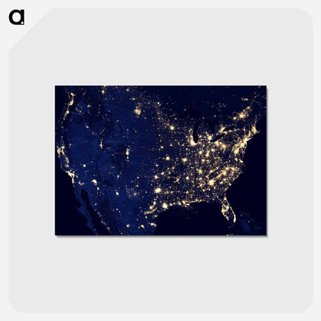 アートポストカード-The United States at Night
 - 上空からの地球 Postcard.