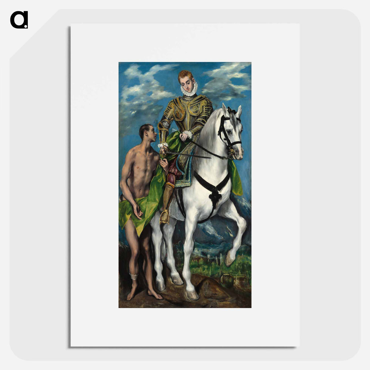 Saint Martin and the Beggar - エル グレコ Poster.