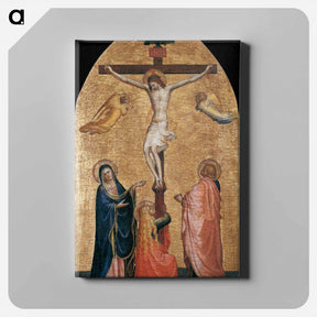アートパネル-Crucifixion with the Virgin, John the Evangelist, and Mary Magdelene - フラ アンジェリコ Canvas.