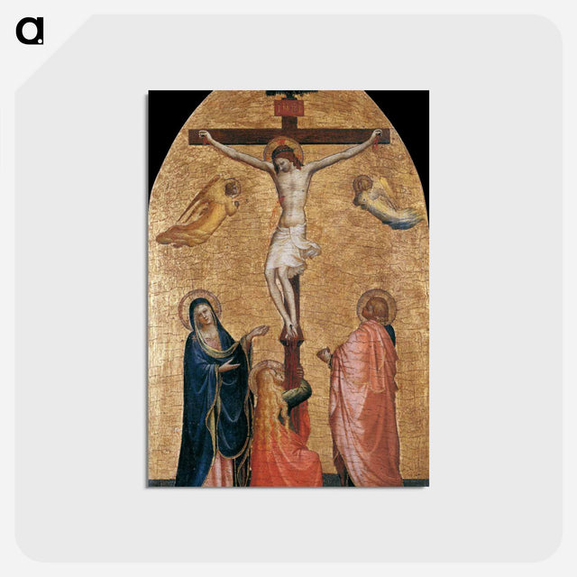 アートポストカード-Crucifixion with the Virgin, John the Evangelist, and Mary Magdelene - フラ アンジェリコ Postcard.