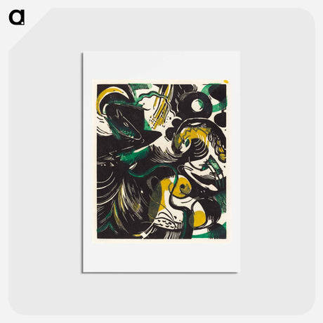 アートポストカード-Genesis II (Schopfungsgeschichte II) - フランツ マルク Postcard.