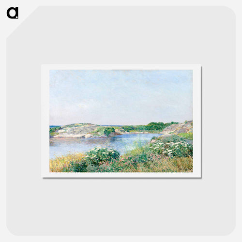 The Little Pond, Appledore - フレデリック チャイルド ハッサム Postcard.