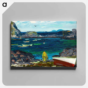 アートパネル-The Harbor, Monhegan Coast, Maine - ジョージ ベローズ Canvas.