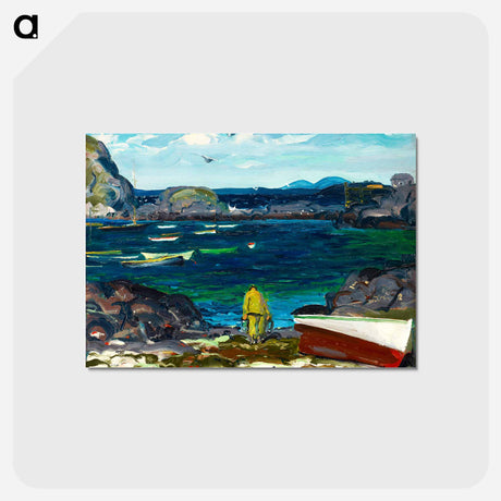 アートポストカード-The Harbor, Monhegan Coast, Maine - ジョージ ベローズ Postcard.