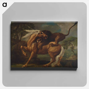 アートパネル-Lion Attacking a Horse
 - ジョージ スタッブス Canvas.