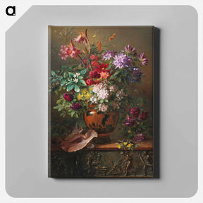 アートパネル-Still Life with Flowers in a Greek Vase
 - ジョージアス ヤコブス ヨハネス ファン オス Canvas.