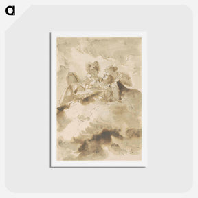 アートポストカード-Three Figures in the Clouds
 - ジョバンニ バティスタ ティエポロ Postcard.