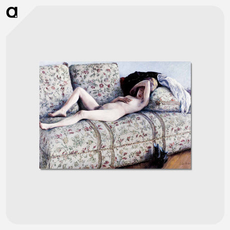 アートポストカード-Nude on a Couch - ギュスターヴ カイユボット Postcard.