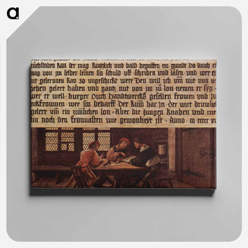 A School Teacher Explaining the Meaning of a Letter to Illiterate Workers - ハンス ホルバイン Canvas.