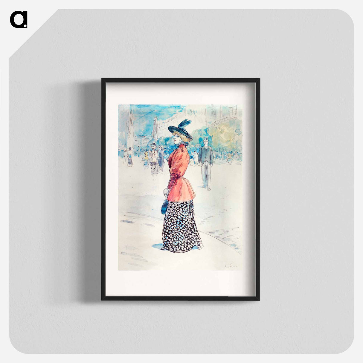 Elegant on a boulevard - アンリ ソム Poster.