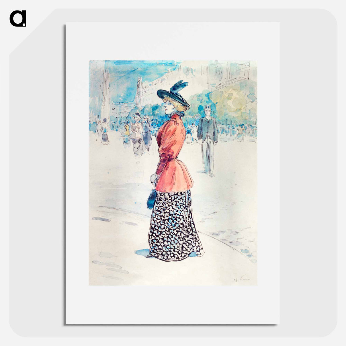 Elegant on a boulevard - アンリ ソム Poster.