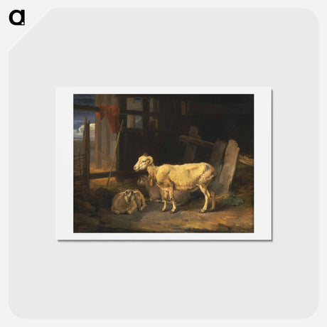 アートポストカード-Heath Ewe and Lambs
 - ジェームス ヒース Postcard.