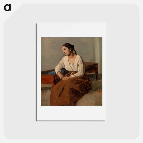 アートポストカード-Melancholy Italian Woman (Rome)
 - ジャン バティスト カミーユ コロー Postcard.
