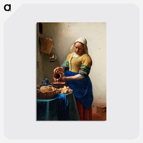 アートポストカード-The Milkmaid - ヨハネス フェルメール Postcard.