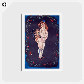 アートポストカード-Nude and Cupid
 - ジュール パスキン Postcard.