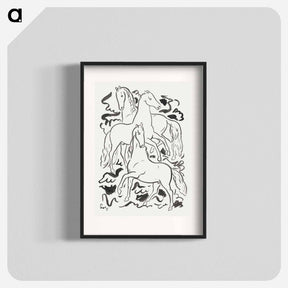 アートポスター-Three Horses - レオ ヘステル Poster.