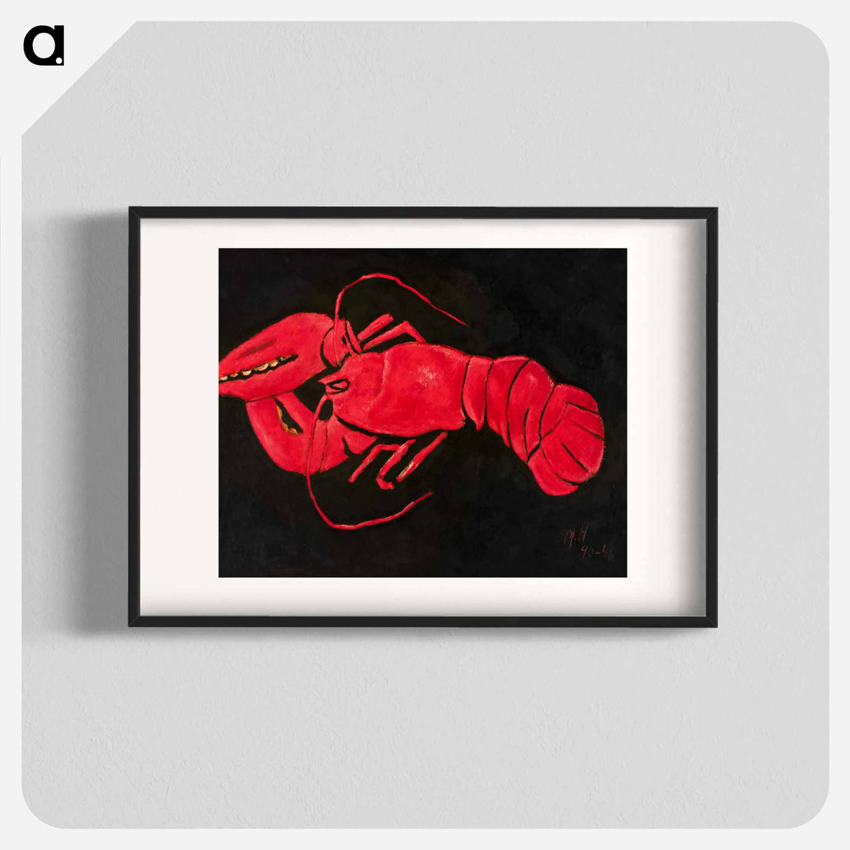 Lobster on Black Background - Marsden Hartley Poster.