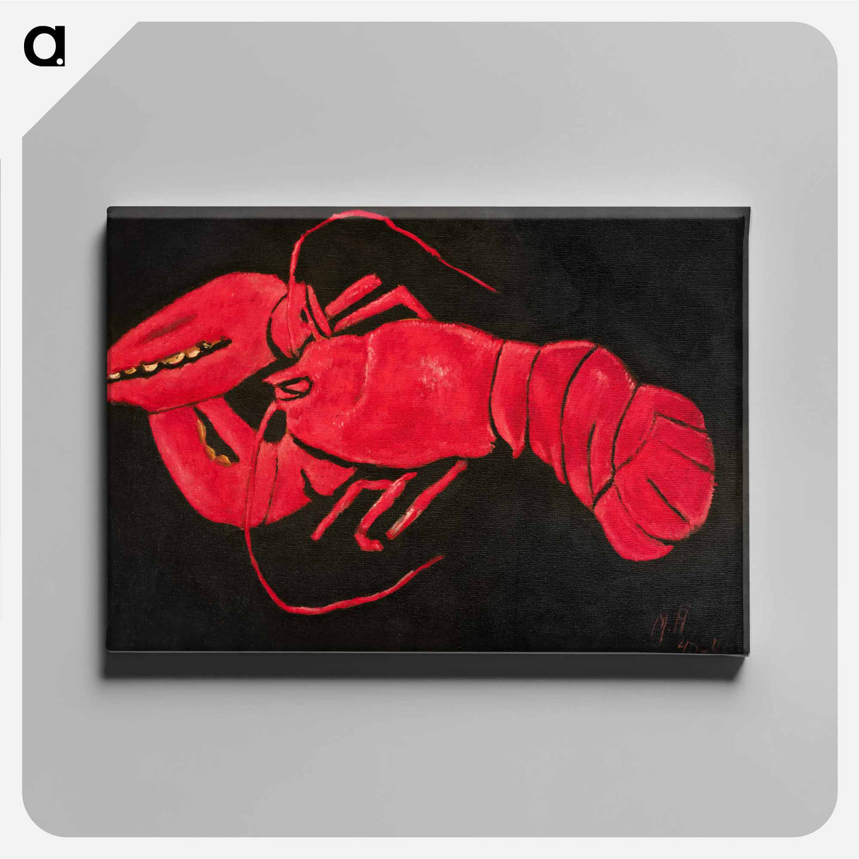 Lobster on Black Background - Marsden Hartley Canvas.