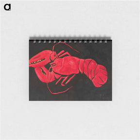 アートメモ帳-Lobster on Black Background - マースデン ハートリー Memo.