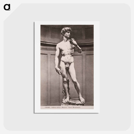 アートポストカード-Florence - Ancient and Modern Gallery by Michelangelo Buonarroti - ミケランジェロ ブオナローティ Postcard.