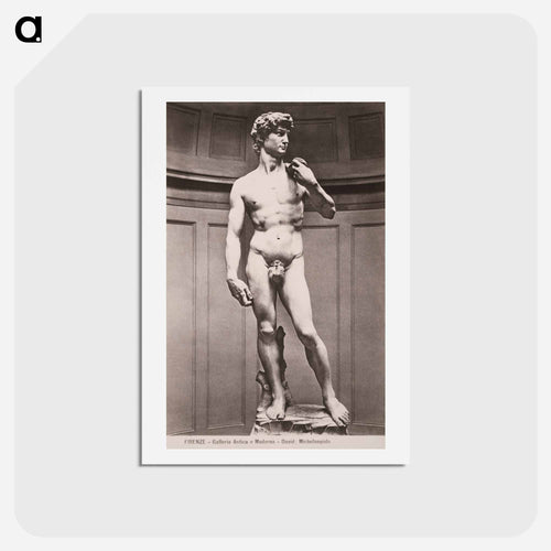 Florence - Ancient and Modern Gallery by Michelangelo Buonarroti - ミケランジェロ ブオナローティ Postcard.