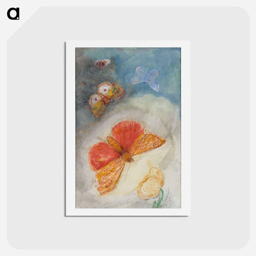 Papillons et fleur - オディロン ルドン Postcard.
