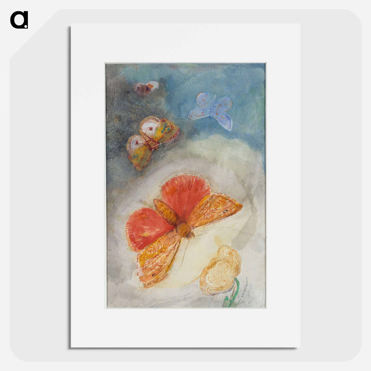 Papillons and fleur - Odilon Redon Poster.